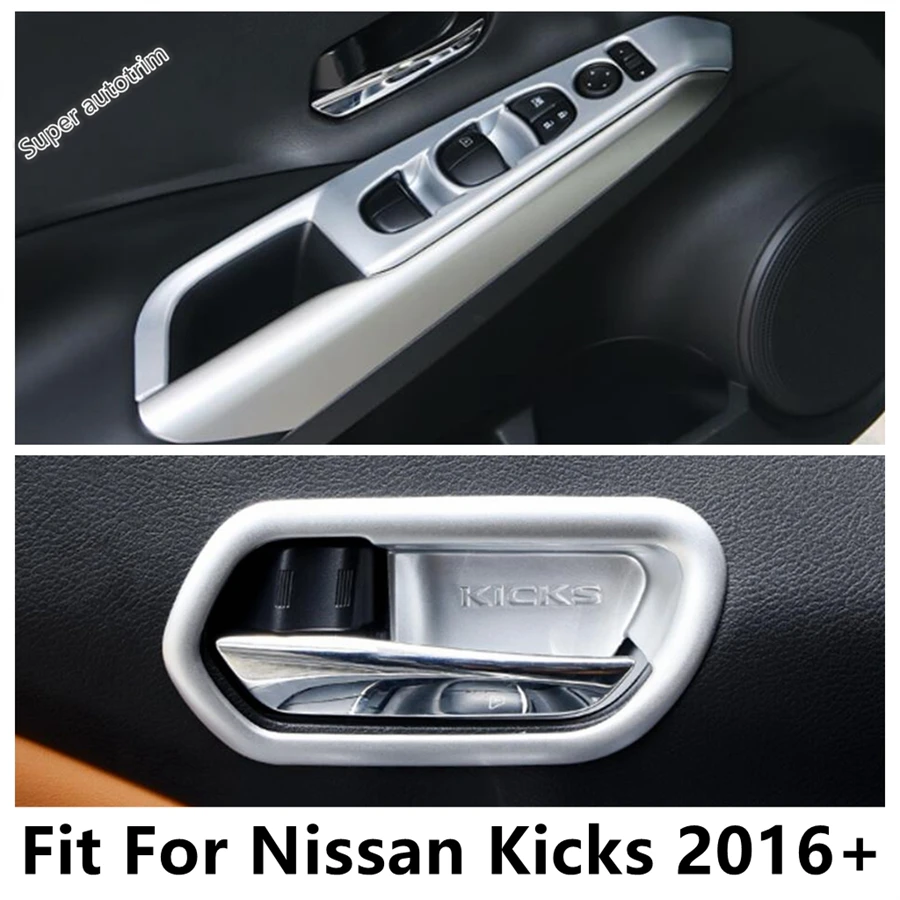 

Car Inner Door Armrest Window Lift Button Control Panel Handle Bowl Frame Cover Trim Accessories For Nissan Kicks 2016 - 2024