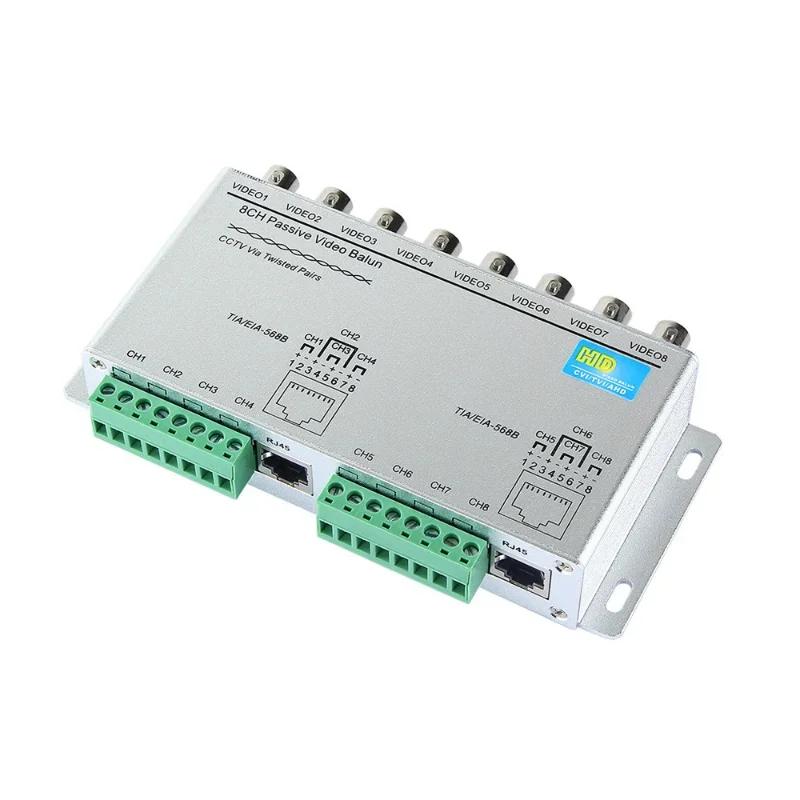 

8CH HD CVI/TVI/AHD Passive Transceiver 8Channels Video Balun Adapter Transmitter BNC to UTP Cat5/5e/6 Cable 720P 1080P