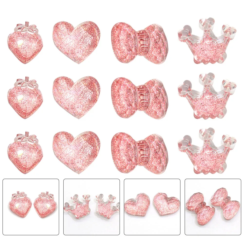 

20pcs Flash Glitter Resin Stickers Creative Diy Accessories Handmade Crafts Decoration Materials Cartoon Resin Ornament Phone