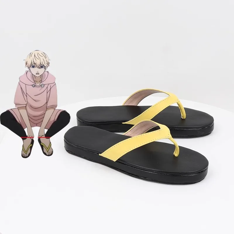 Tokyo Revengers Manjiro Sano Cosplay Schuhe Kostüm Schuhe Kunstleder Flip-Flops