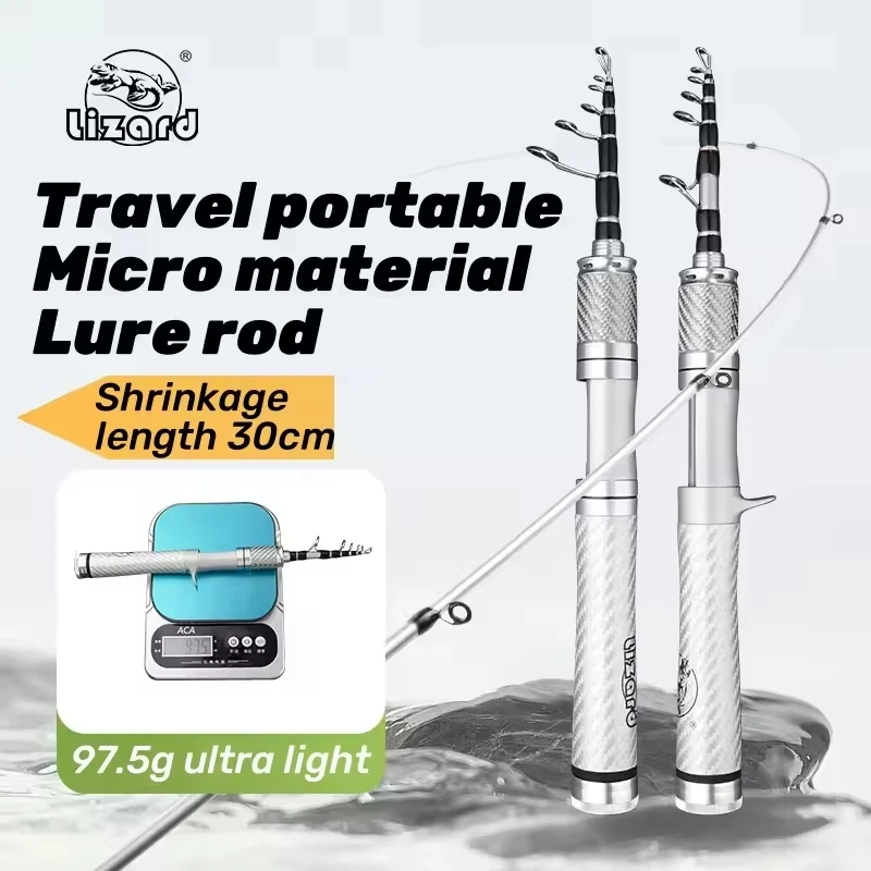 

Portable mini Lure telescopic carbon and lighterweight Shrinkage length 30cm weight only 98g fishing rod