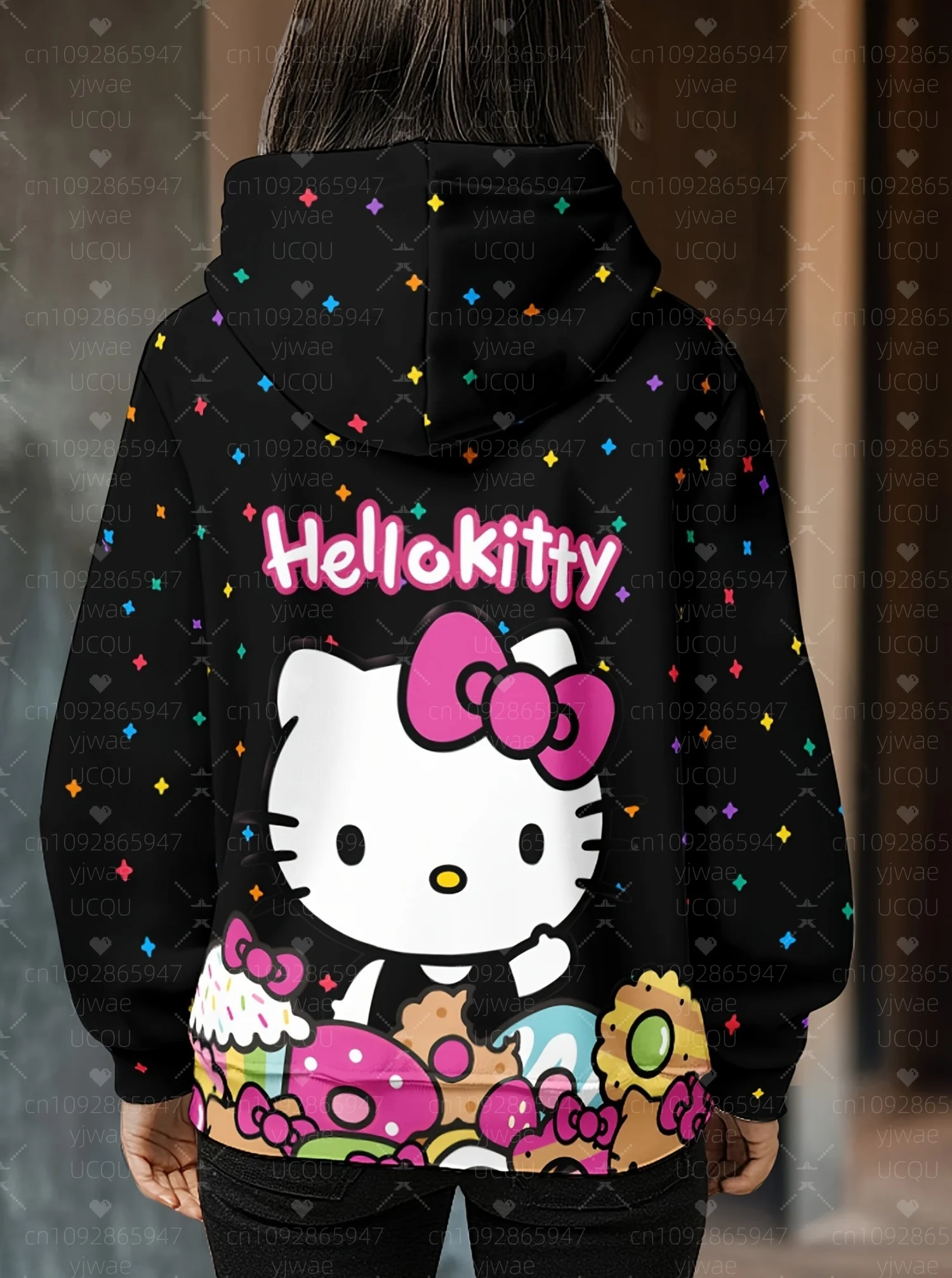 2025 المرأة ثلاثية الأبعاد الكرتون مرحبا كيتي مقنعين هوديي الشتاء النساء مقنعين في الهواء الطلق كل مباراة هوديي الإناث فتاة بلايز النساء الملابس