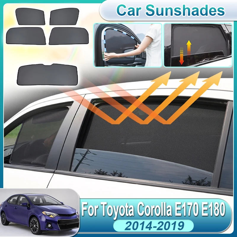 

For Toyota Corolla E170 E180 2014-2019 Car Window Sun Shade Protector Magnetic Curtain Foldable Sun Visor Cover Auto Accessories