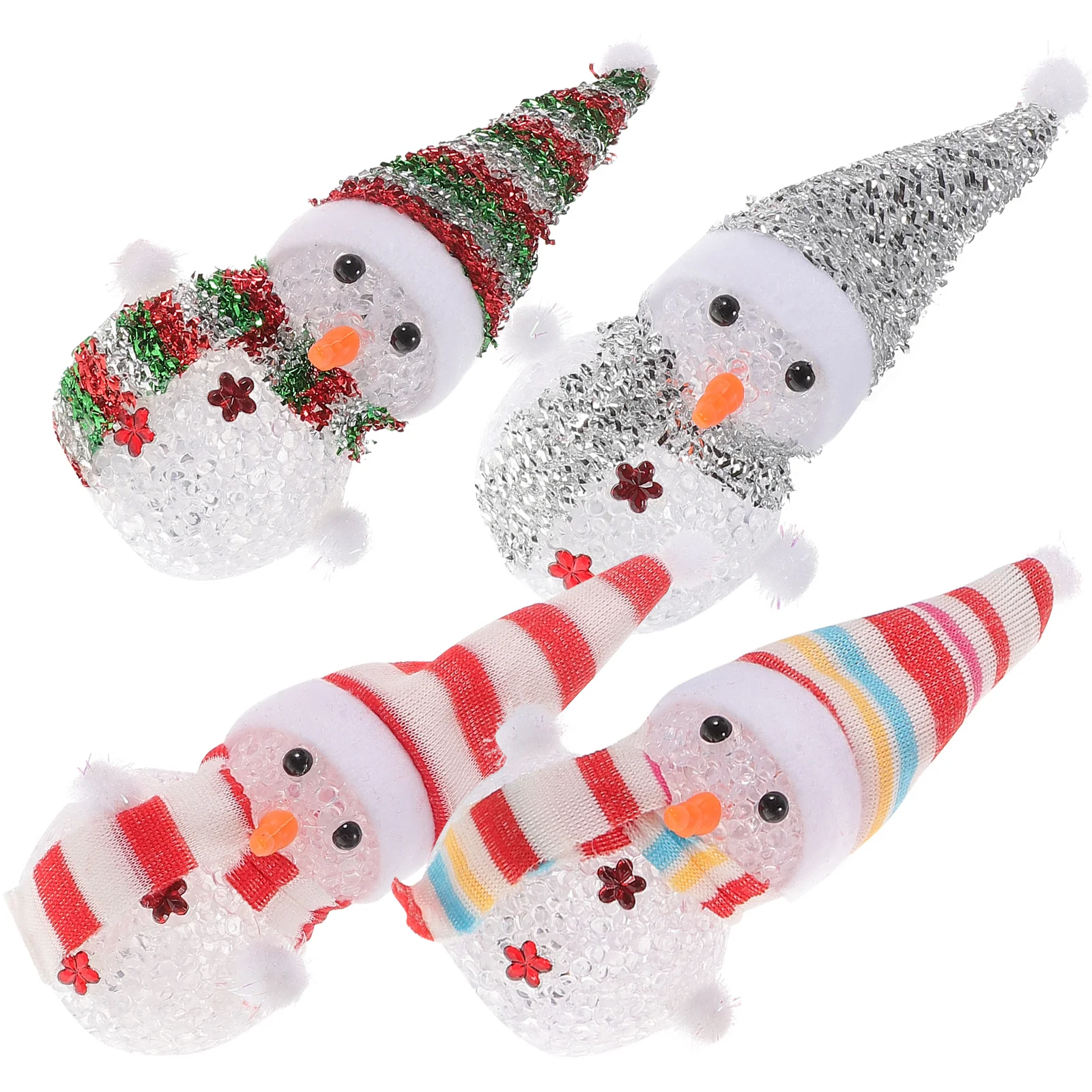 4 قطعة مصباح كريستال Led متوهج زينة عيد الميلاد لون Led ثلج حتى الديكور تغيير ضوء الليل لسطح المكتب #3