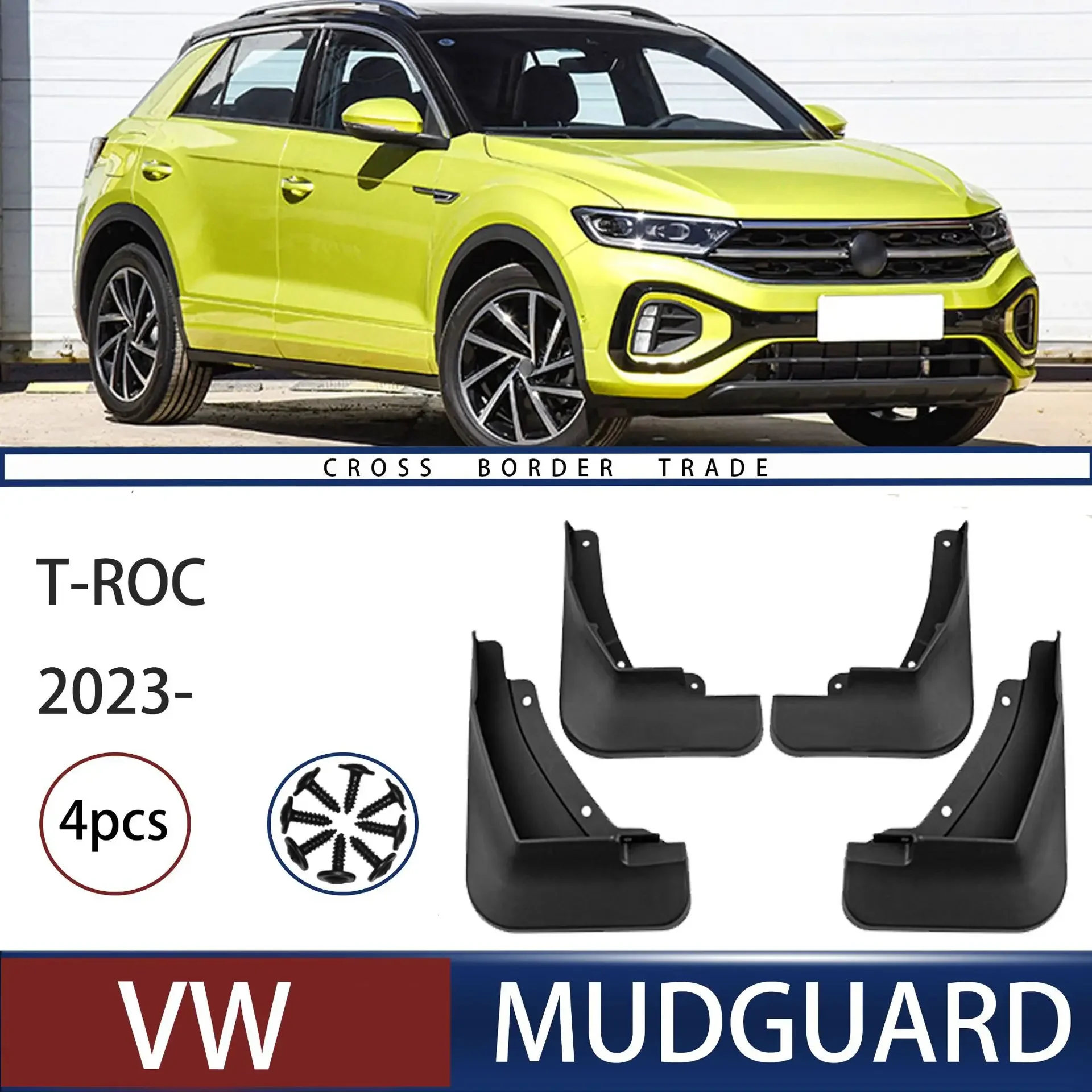 

FOR Volkswagen T-ROC 2023 Car Molded Mud Flaps Splash Guards Mudguards Front Rear Styling Front Rear Car Accessories