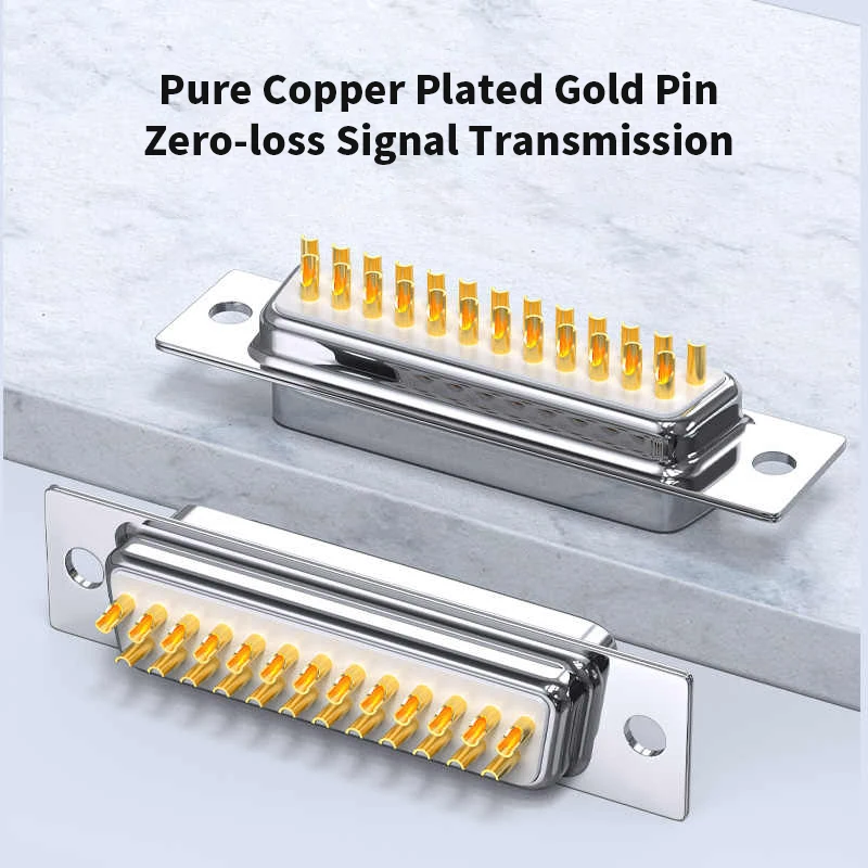 DB25 Male Female Connector Welding 25 Pin Parallel Port Plug DB 25 Core Soldering Connector D-SUB25P Printer Interface Joint