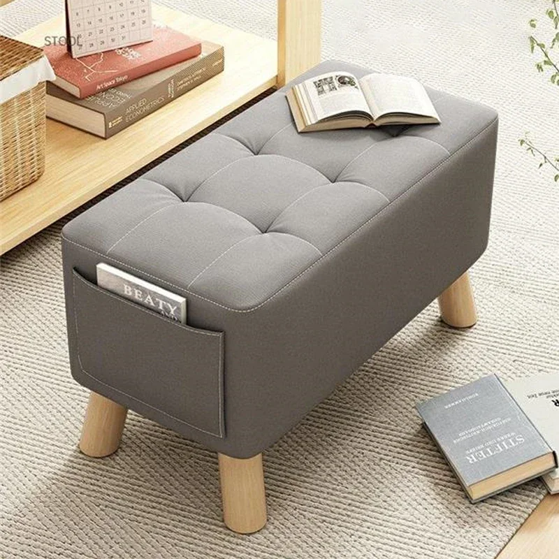 

Long fabric small stool for changing shoes at home doorstep, Instagram style footstool, living room coffee table stool low stool