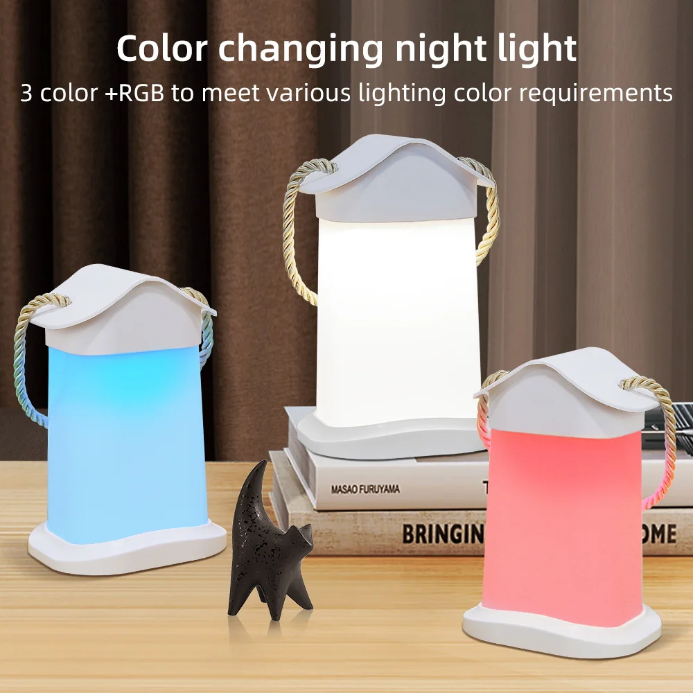 Colorful Touch Night Light LED with USB Recharge Sleep Table Lamp Kitchen Bedroom Home Portable Room Decoration RGB Mood Lamp