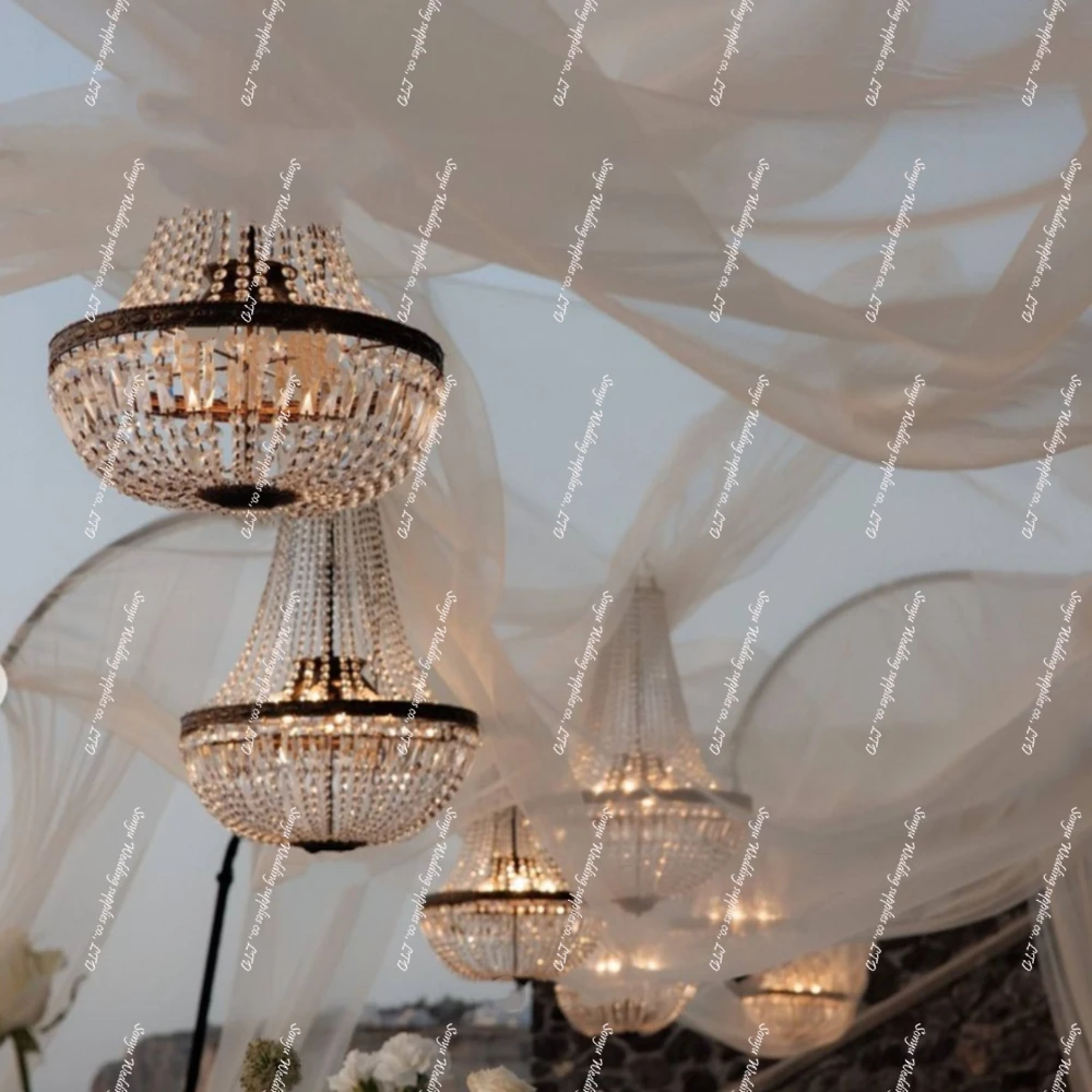 1-10pcs Wedding Props Luxury Party Events Stage Decorative Hanging Ceiling Chandelier hotel Wedding acrylic Crystal Lights