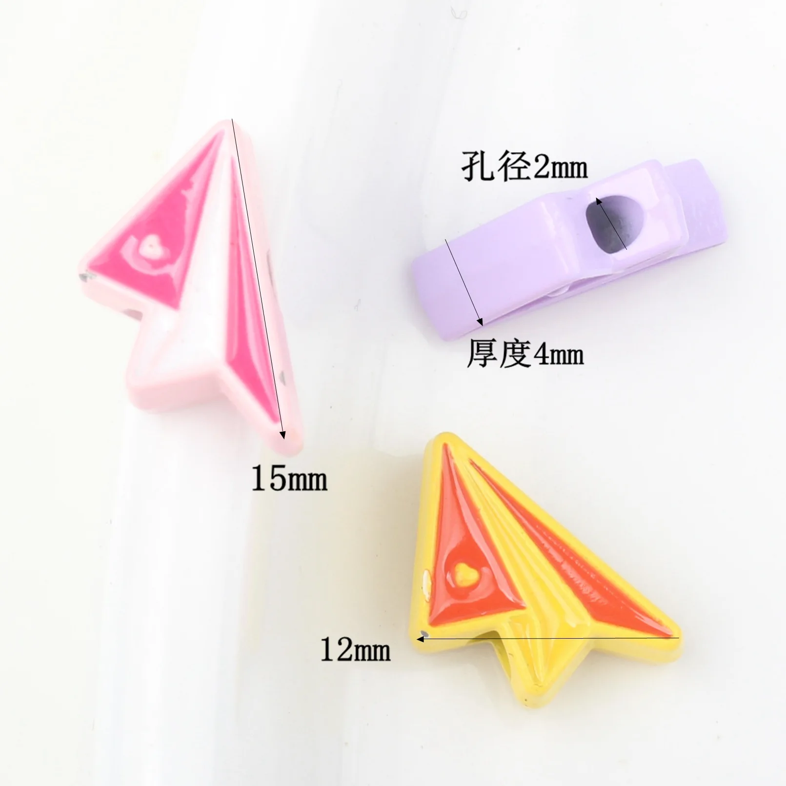 20 Pieces/Bag Simplicity Alloy Color Spray Paint Paper Airplane Beading DIY Bracelet Necklace Jewelry Accessories