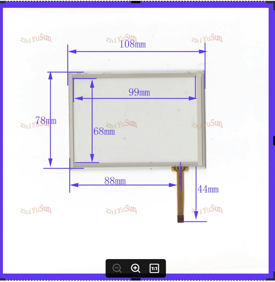

ZhiYuSun 108*78 4inch 4 lins Touch Screen For GPS CAR 108mm*78mm sensor glass Industrial application 94C