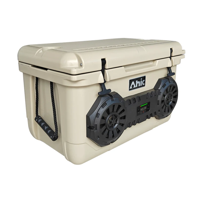 45L Portable PE Cooler Box with Camping Kitchen Speaker for Wine Food Cans Outdoor Beach Travel Insulated Music Ice Chest