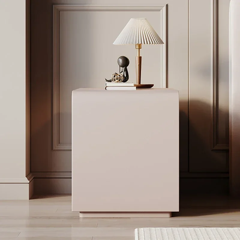Simple Solid Wood Nightstands Luxury Minimalist Aesthetic European Bedside Table Design Pretty Nachttisch Furniture Living Room