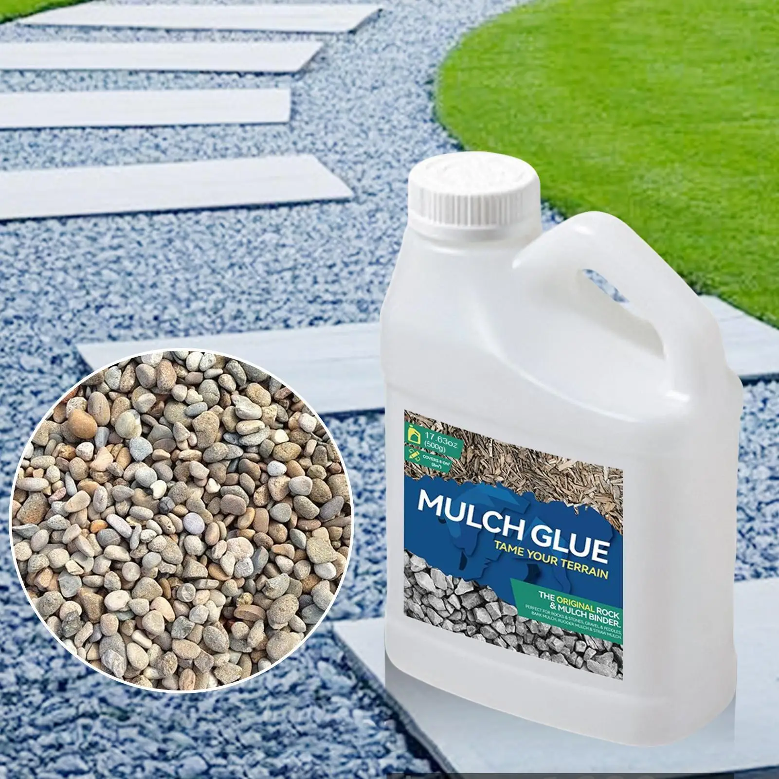 

Пейзажный мульчуклей 500 мл, замок для коры и резинового мульча, устойчивый к атмосферным воздействиям, быстросохнущий для садовой кровати, дорожки