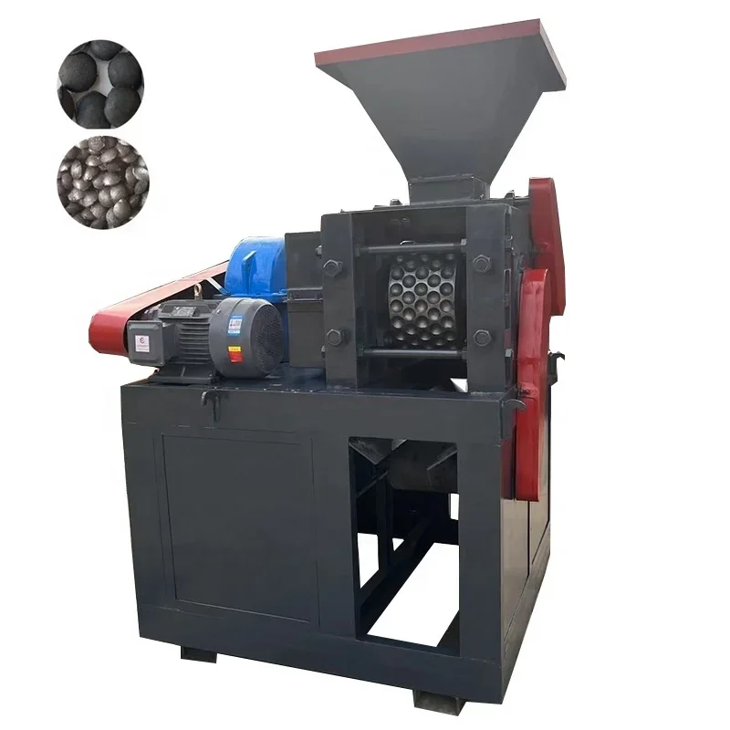 Multifunctional  iron powder charcoal briquette ball press machine 2 ton roll press type coal briquette making machine