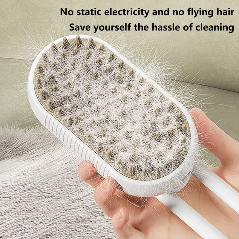 3-in-1 Dog Hair Brush Cat Hair Brush Electric Pet Cleaning Brush Steam Spray Brush Massage Hair Removal Comb Anti Flying Brush