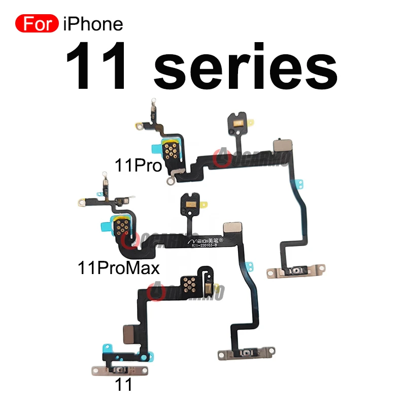 1Pcs For iPhone 11 Pro Max 11Pro Flash Light With Noise Reduction Microphone with Power On /Off Flex Cable Repair Parts