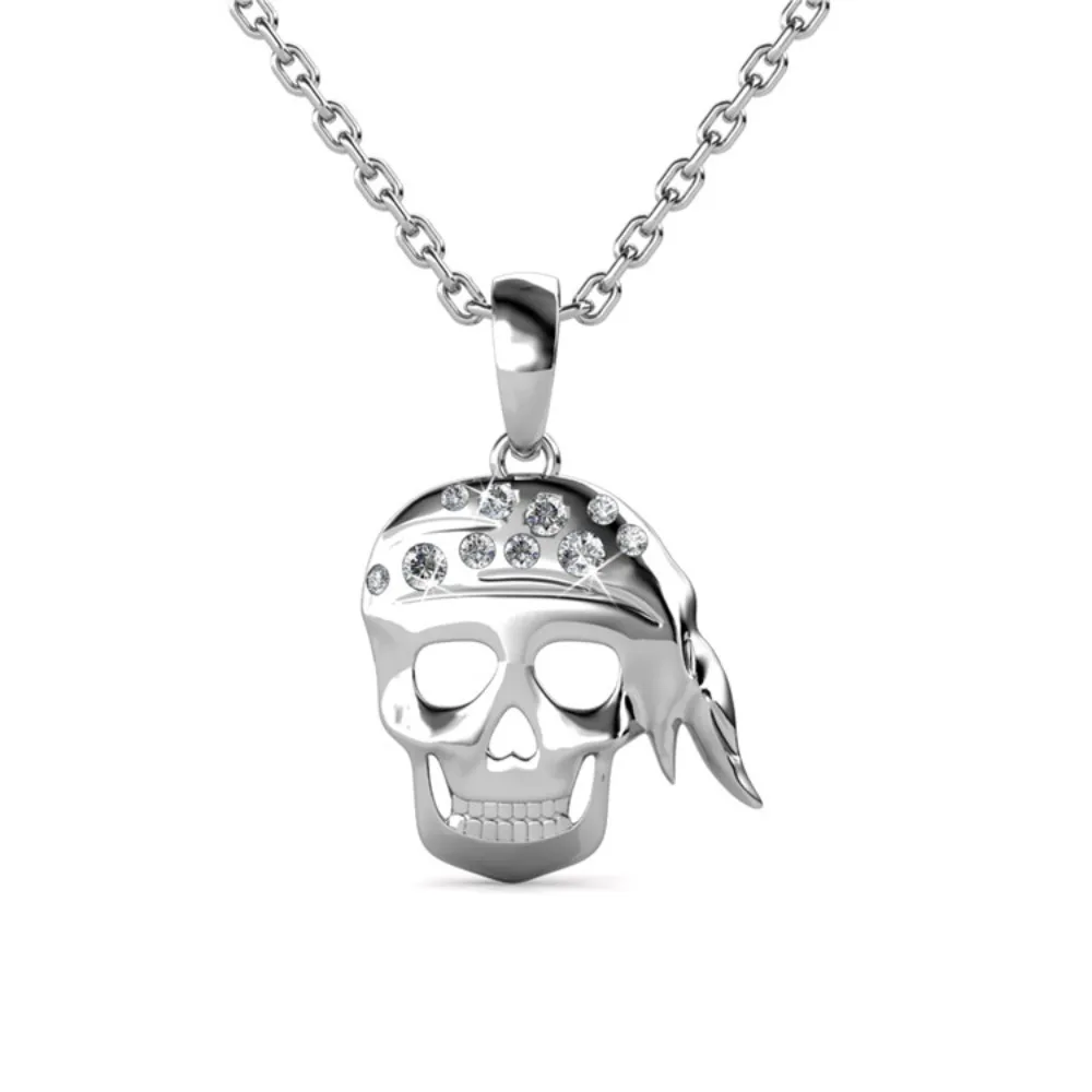 

Daisini модное готическое ожерелье с подвеской в виде черепа, медные ювелирные изделия, австрийский кристалл для женщин и мужчин, мотоциклетные байкерские подарки в стиле панк