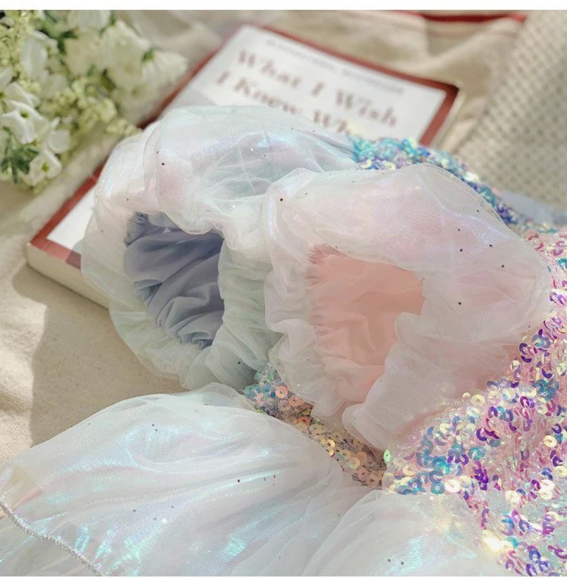 Mädchenkleid Märchen-Rollenspiel Sommer Neues Mesh-Modekleid Kleine Prinzessin Weihnachts-Geburtstagsgeschenk 2-8 Jahre Kinderkleidung – Detail 12