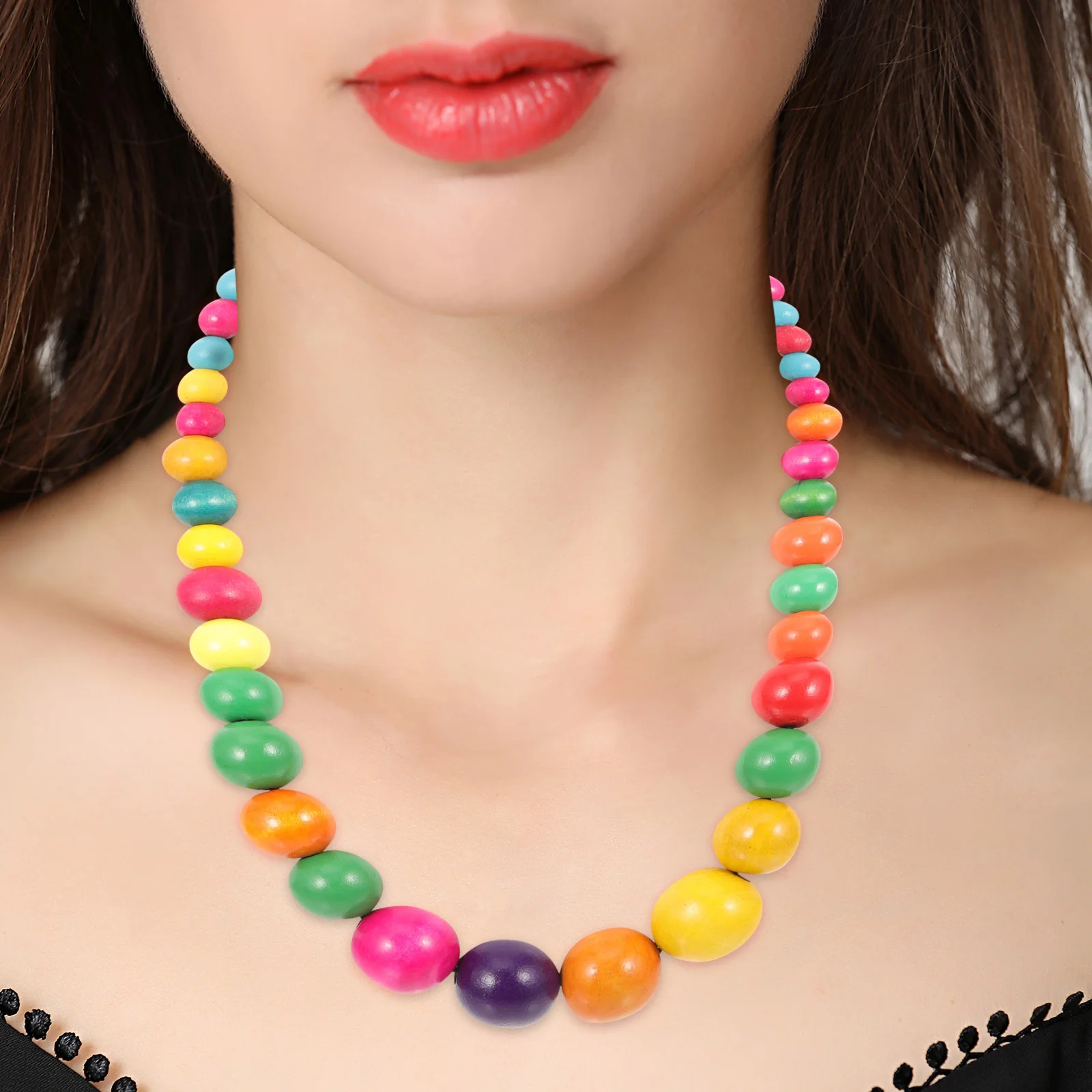 الملونة مطرز قلادة البوهيمي نمط خفيفة الوزن المرأة سلسلة عنق الفتيات قلادة فريد الخرز والمجوهرات الإكسسوارات #3