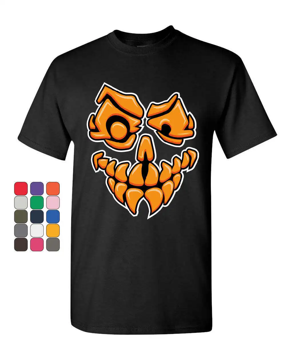 Scary Jack-o-Lantern T-shirts Halloween Trick or Treat Funny Party Shirts Men Clothing Short Sleeve Pumpkin,Skeleton Png Print