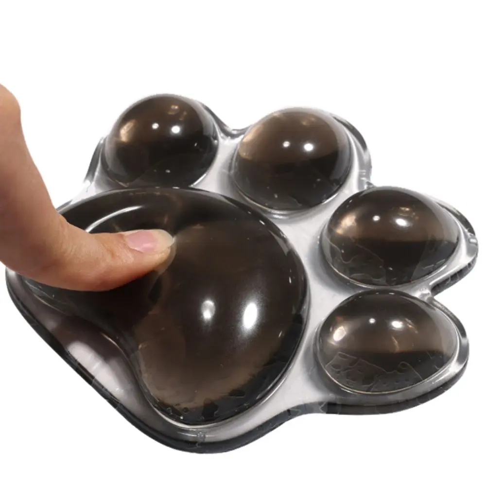 Poggiapolsi per tastiera a forma di zampa di gatto Supporto per tastiera trasparente in cristallo Tappetino di supporto per digitazione antiscivolo e antifatica