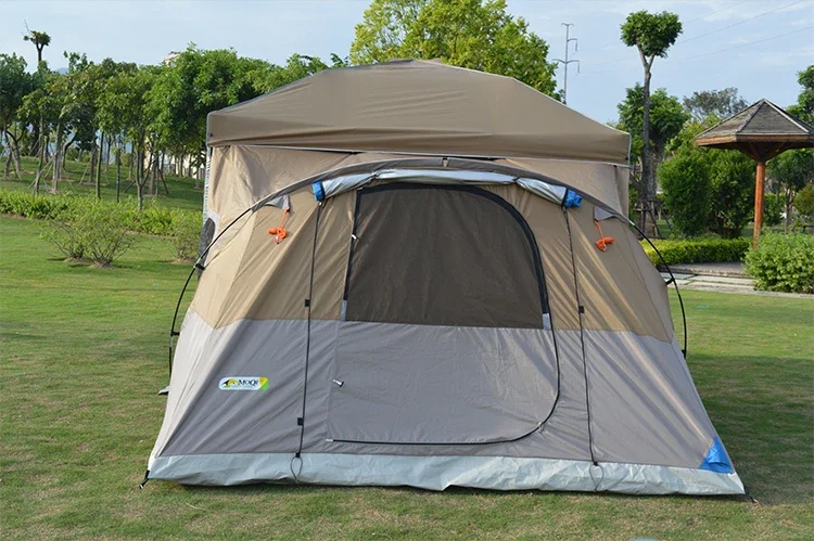 Factory Direct High Quality Outdoor Fold  Camping  Extension Tent, Fiberglass Pole  Family Tent with Oxford Fabric