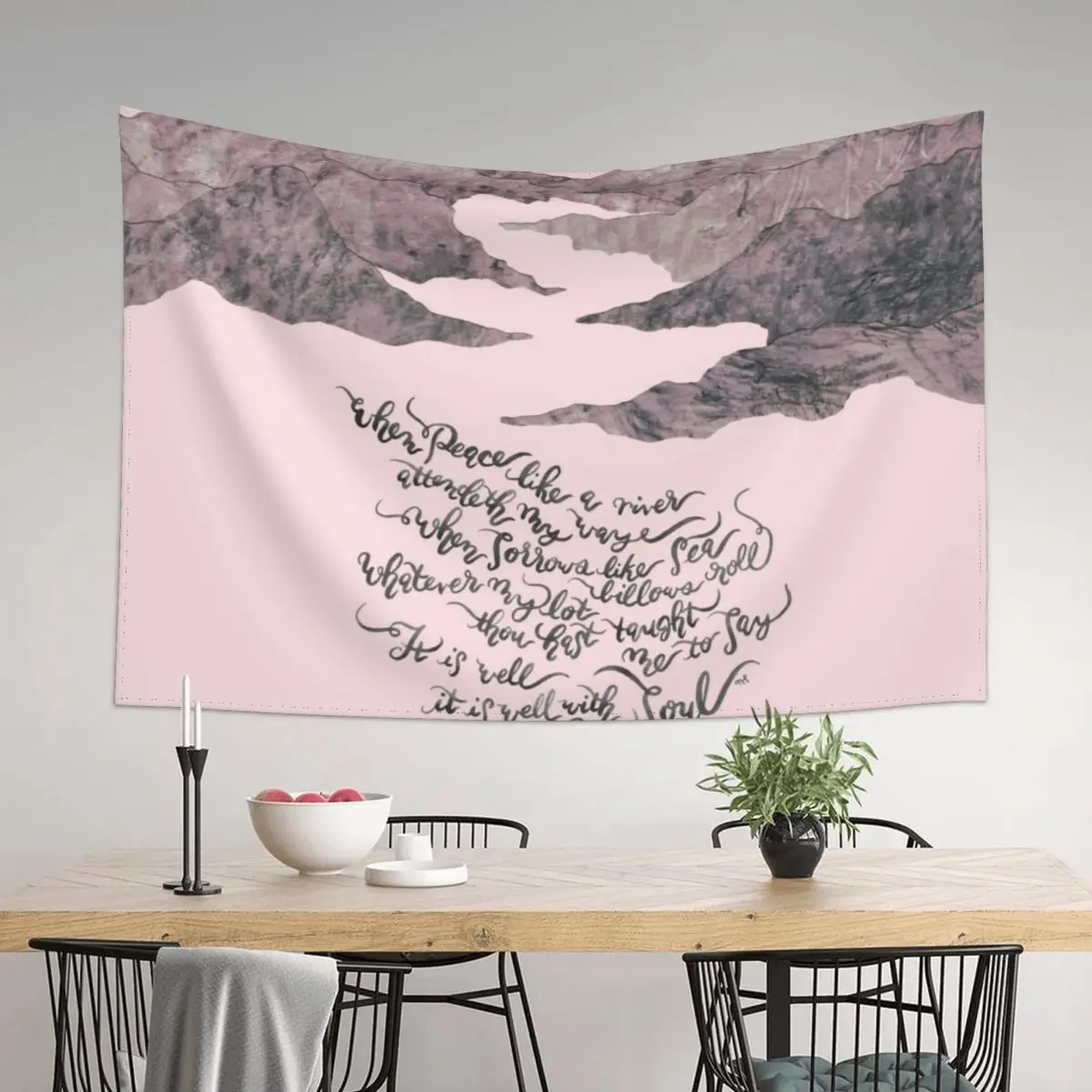 

It Is Well With My Soul - pink&grey Tapestry Home Decoration Cute Decor For Bedroom Tapestry