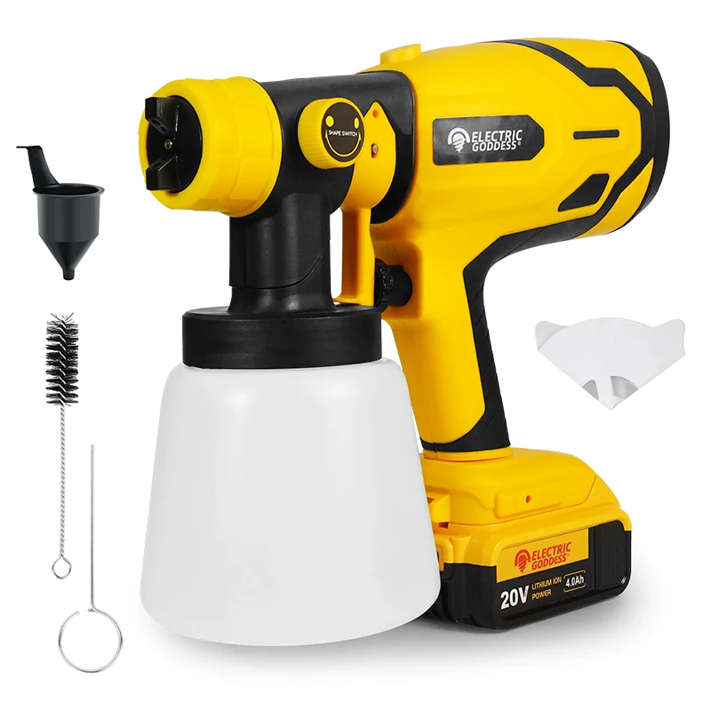 

Распылитель краски, мощный электрический пистолет-распылитель HVLP с легким распылением 800 мл, очистка для домашней живописи, для аккумуляторных штифтов Dewalt 20 В