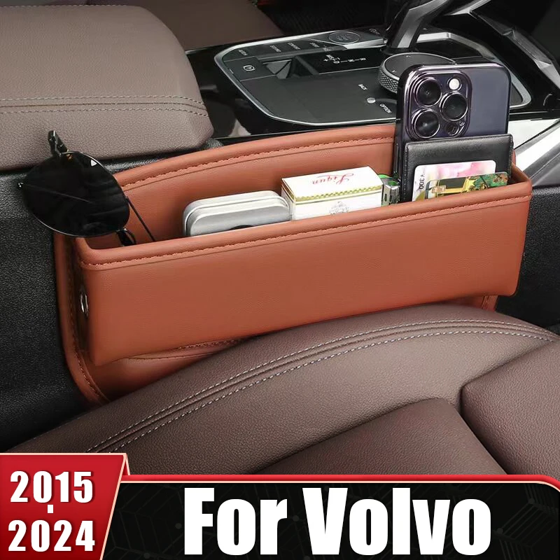 

For Volvo XC60 XC90 S90 V90 2015-2017 2018 2019 2020 2021 2022 2023 2024 Car Seat Crevice Slot Storage Box Bag Organizer Pocket