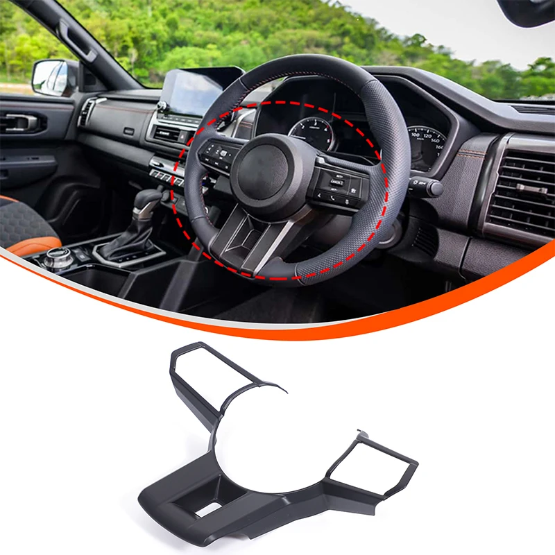 Steering Wheel Decorative Frame Steering Wheel Surround Cover Trim Sticker Car Accessories For Mitsubishi L200 Triton 2024-2026
