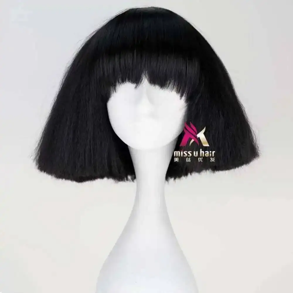 Lady Gaga Perücke Schwarz Blond Weiß Kunsthaar Cosplay Perücke Halloween Party Kostüm Perücken Nachtclub Besen Kopf Perücke