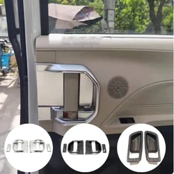 For Toyota Sienna 2021 2022 2023 Car Inner Front Rear Door Handle Bowl Cover Kit Trim Frame ABS Plastic Accessories Armrest