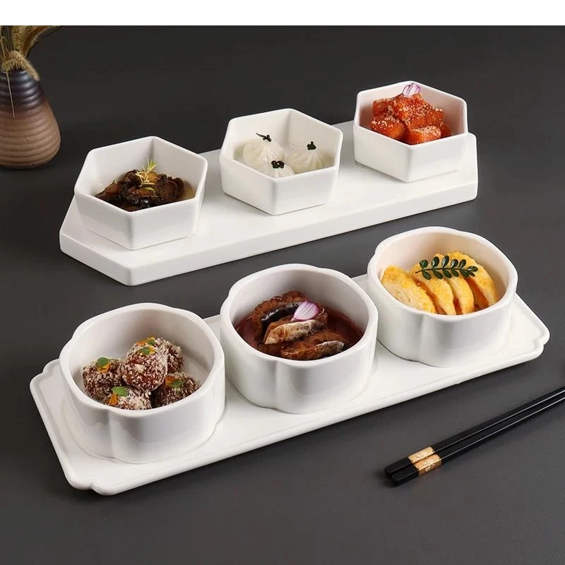 

Керамическое блюдо для закусок, послеобеденный чай, белая фарфоровая тарелка для десерта, украшение для ресторана, боковое блюдо, домашняя посуда