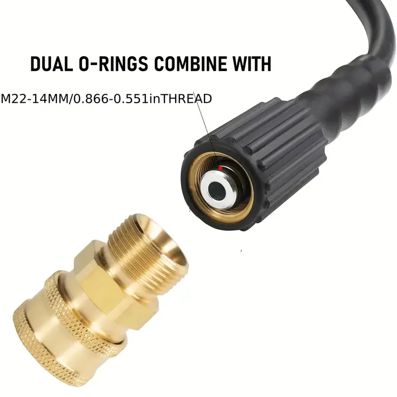 Conjunto de adaptador para lavadora de pressão, 4 peças, kit de conexão rápida métrico m22 14mm a 3/8 ", kit de conexão rápida 5000 psi