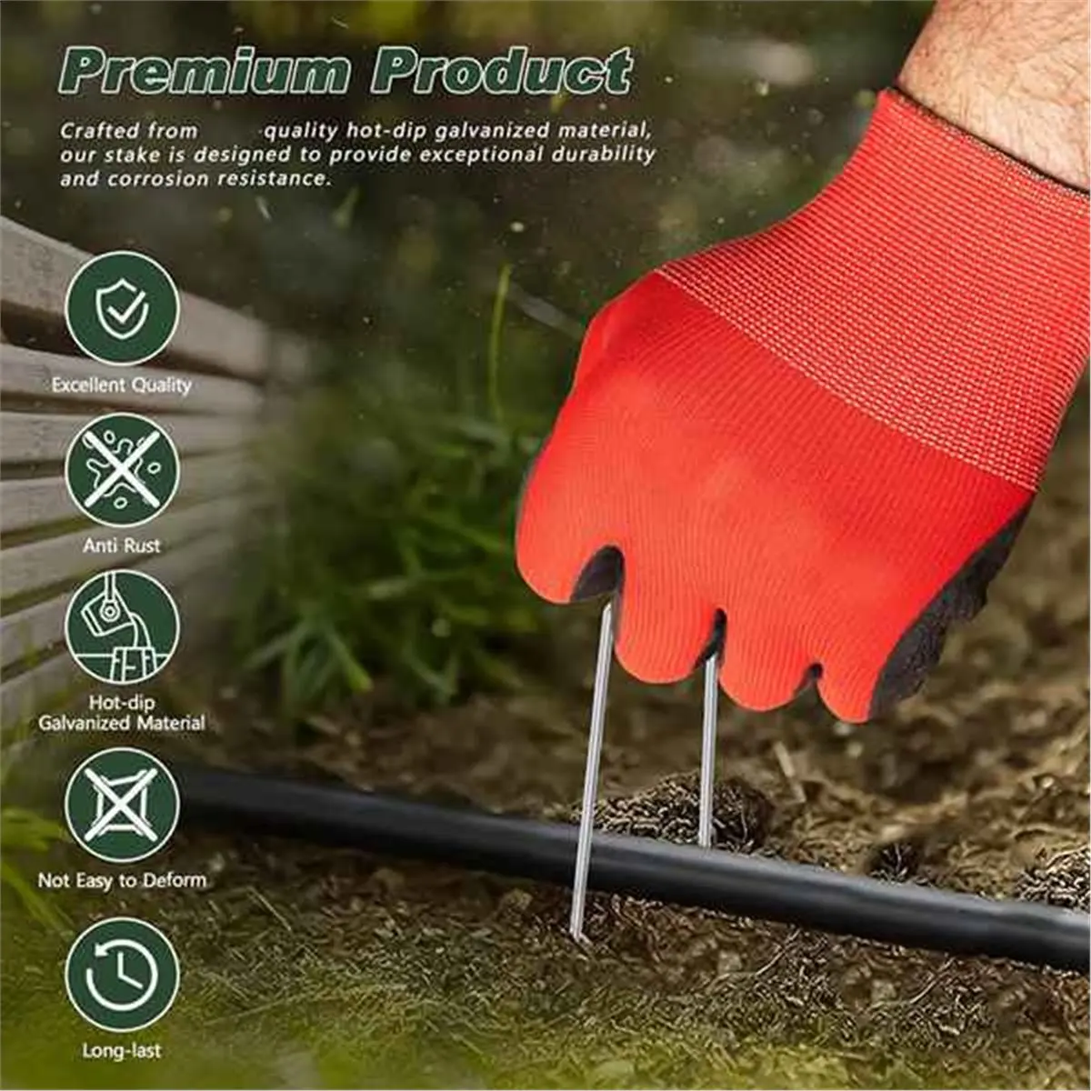 Oct Sale 180 Pack Galvanized Landscape Staples for Garden and Lawn U-Shaped Nails for Weed Control Fabric Ground Stakes
