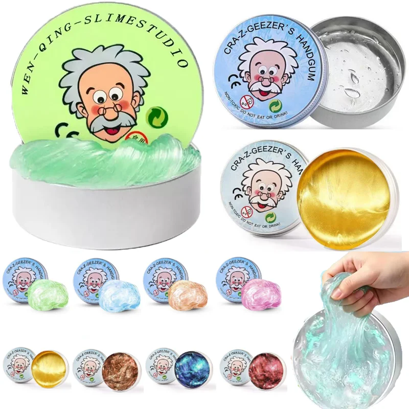 New Stress Relief Toys Old Man Liquid Squishy Transparent Crystal Slime Fluffy Foam Putty Safe Bouncy Stretchy Color Slime