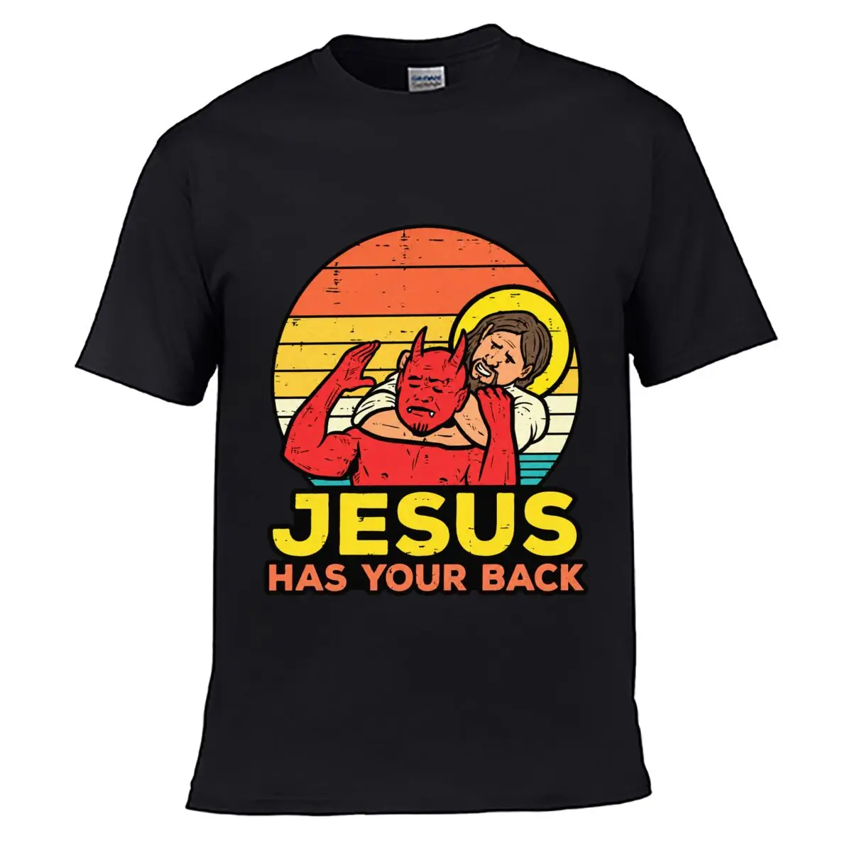 Jesus Has Your Back Jiu Jitsu Devil Grappling Design Street Loose Simple Tee
