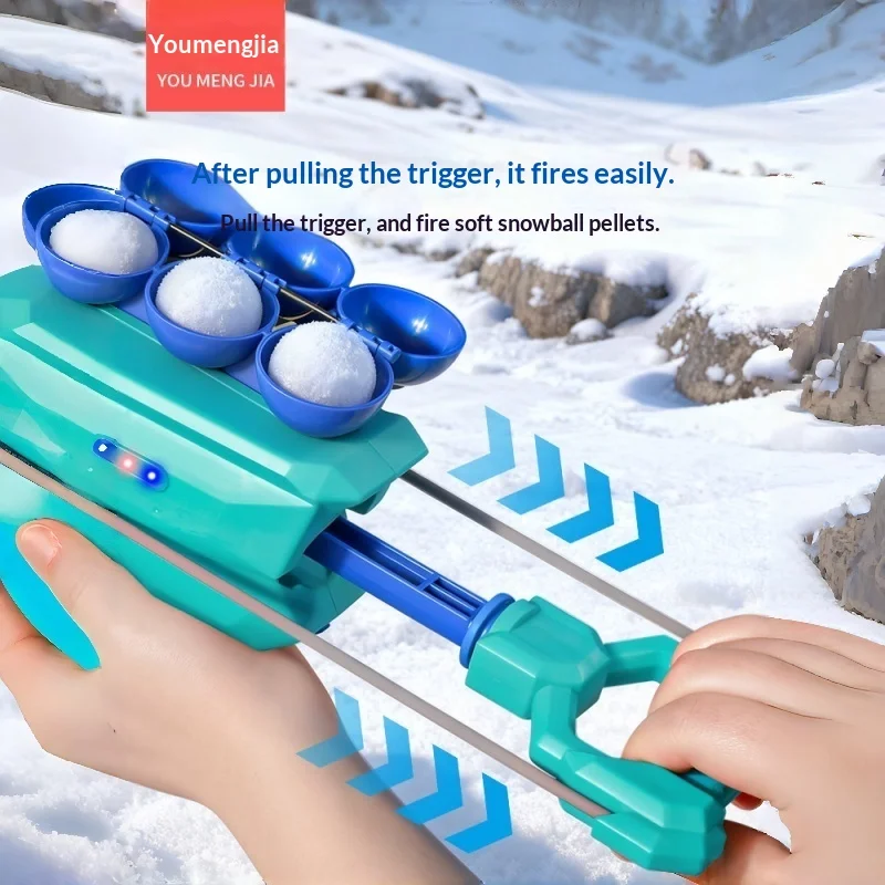 Snow Gun snowball Launcher Blaster Toy Winter Outdoor Game Kids Led Foam Snow Fight Fun Set Maker Goggles Christmas Gift