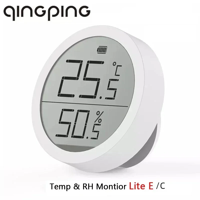 Xiaomi Qingping Lite C/E Temperature and Humidity Sensor LCD Screen Support Celsius & Fahrenheit Change for Bedroom&Living Room