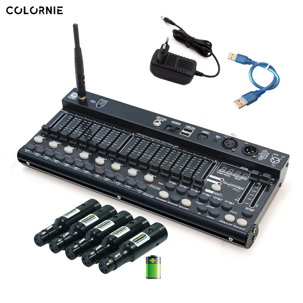 

Wireless 384CH Dmx512 Console And Battery Receiver Lighting Controller Programming DJ Disco Operator Equipment