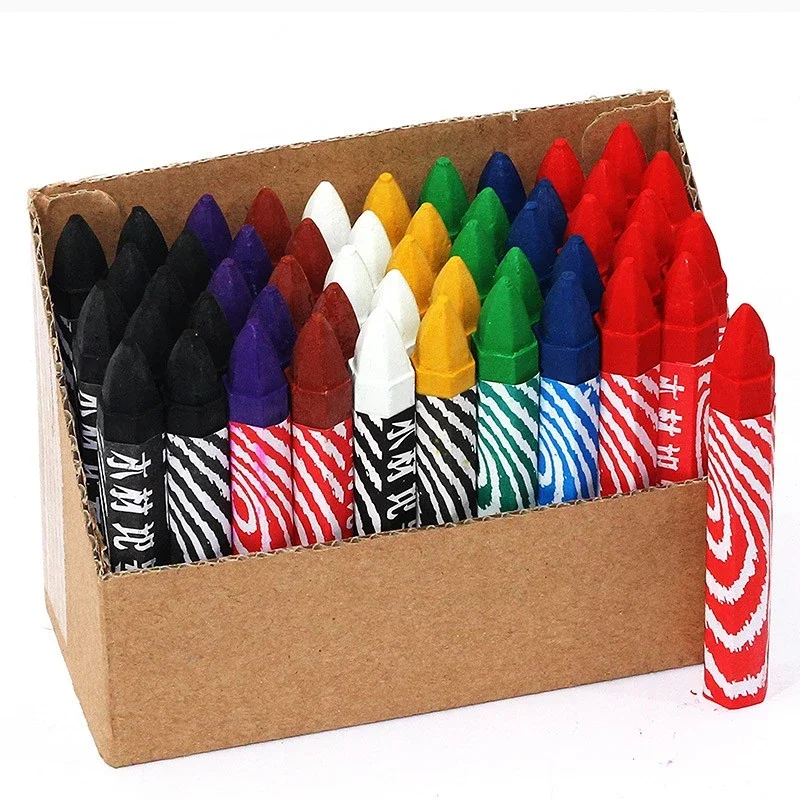 

50pcs Woodworking Big Head Crayon Multi-functional Non-dirty Hand Multi-color Writing Mark Stone Wall Pen Art Stationery