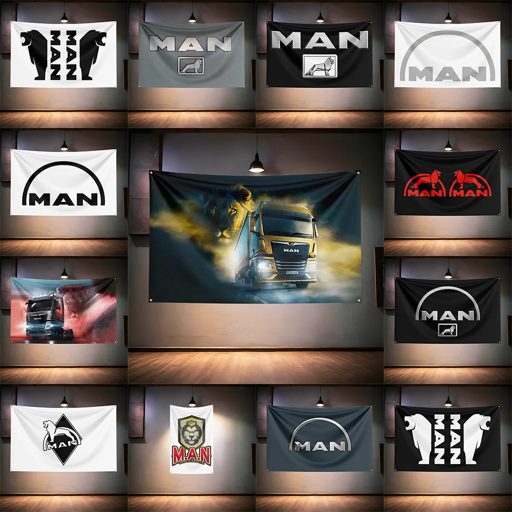 

Mans Truck Fans Flag 3x5ft 90x150cm For Truck Garage Bar Wall Decor Banner