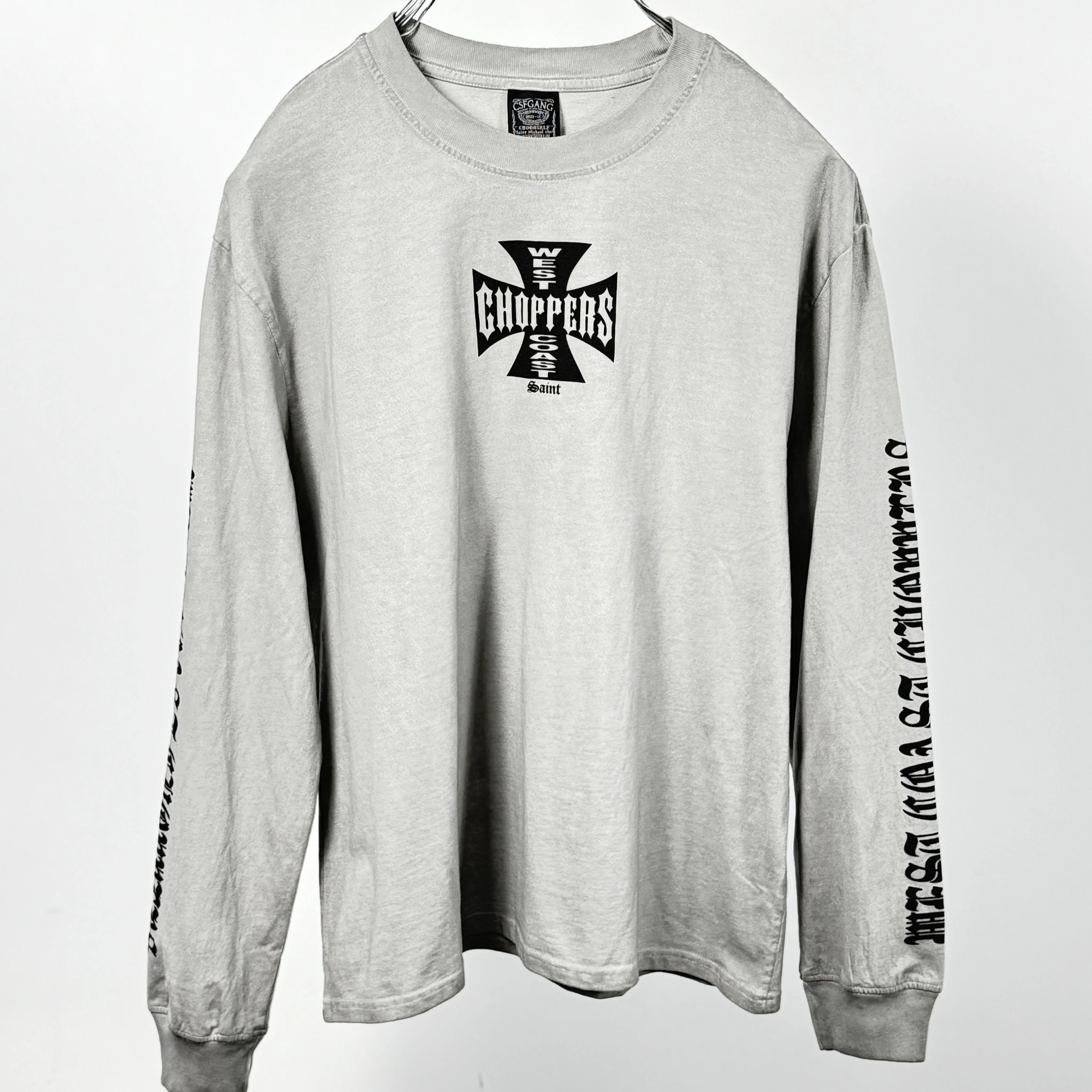 

Футболка с длинными рукавами Washed Ash SAINT West Coast Choppers, мужские и женские футболки с крестообразным принтом, футболки