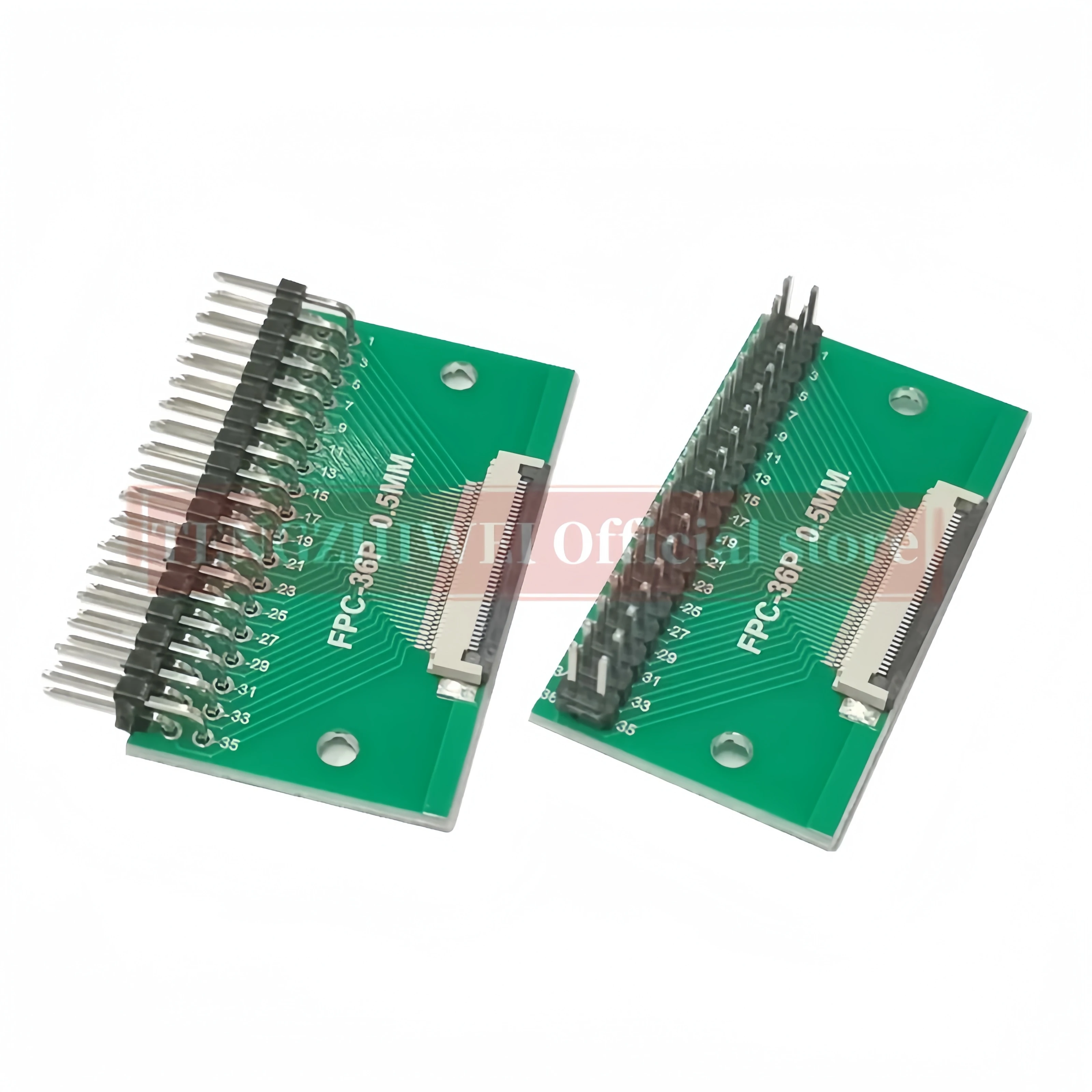 Carte adaptateur FDavid/FPC 0.5MM-36P à 2.54MM soudée, connecteur rabattable 0.5MM-36P, têtes de broches droites et coudées soudées, 2 pièces