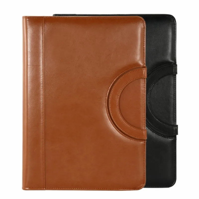 New Multifunctional A4 Conference File Folder Business Stationery Information Leather Bag Contract Zipper Document Storage Clip