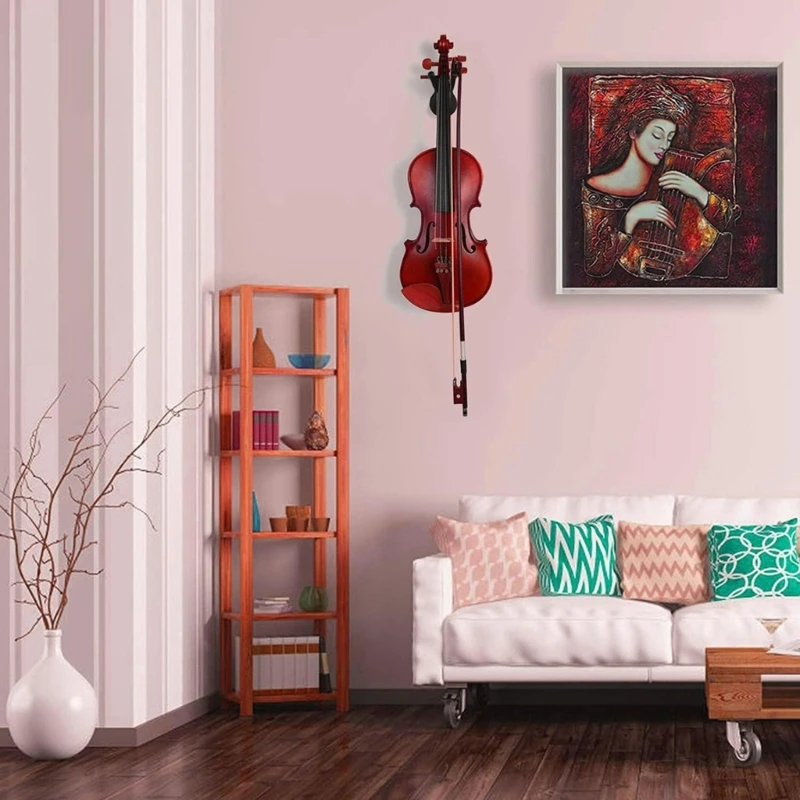 YD61 Violin & Violas Hanger Wall Mount for Home and Studio Music Rooms Decor Turn Your Instrument Into Art and Practice More