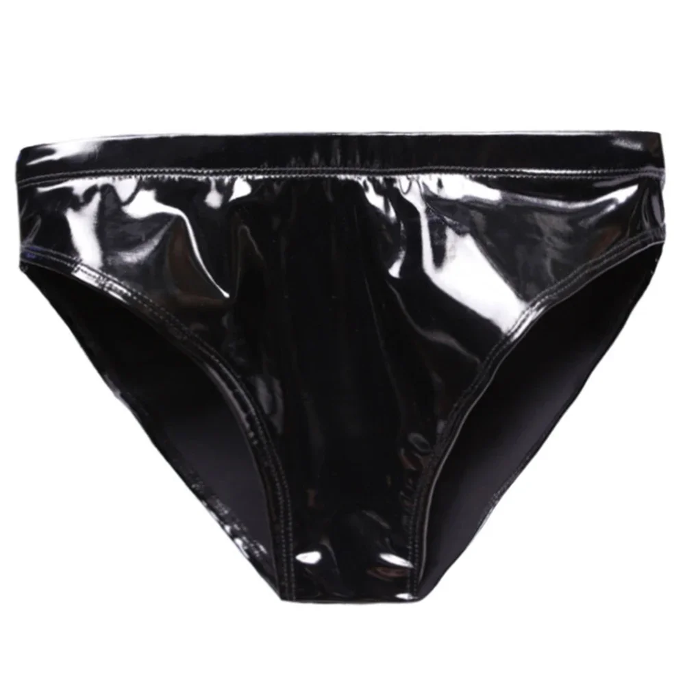 Sexy Women Bright Faux Leather Slink Shiny Wet Look High Waist Panties Bikini Thong Brief Clubwear Women's Briefs Underwear