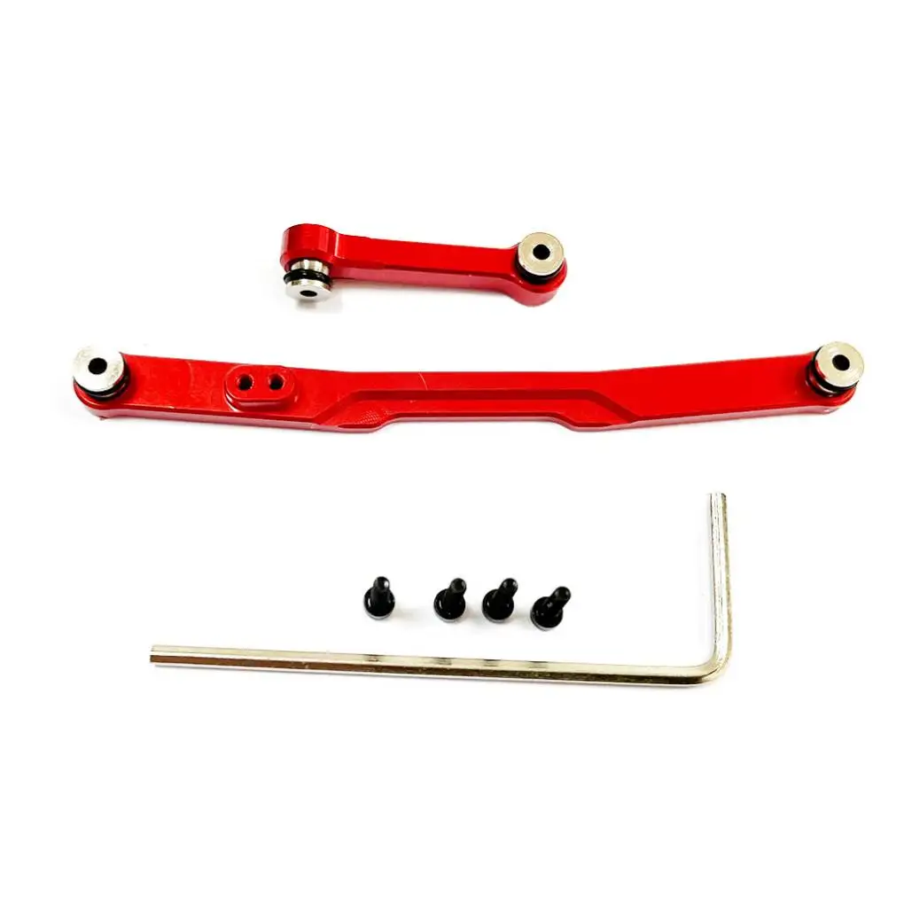 RCGOFOLLOW Steering Link Rod, Liga de alumínio, Direção mais forte Linkage Tie Rod para 1 24 RC