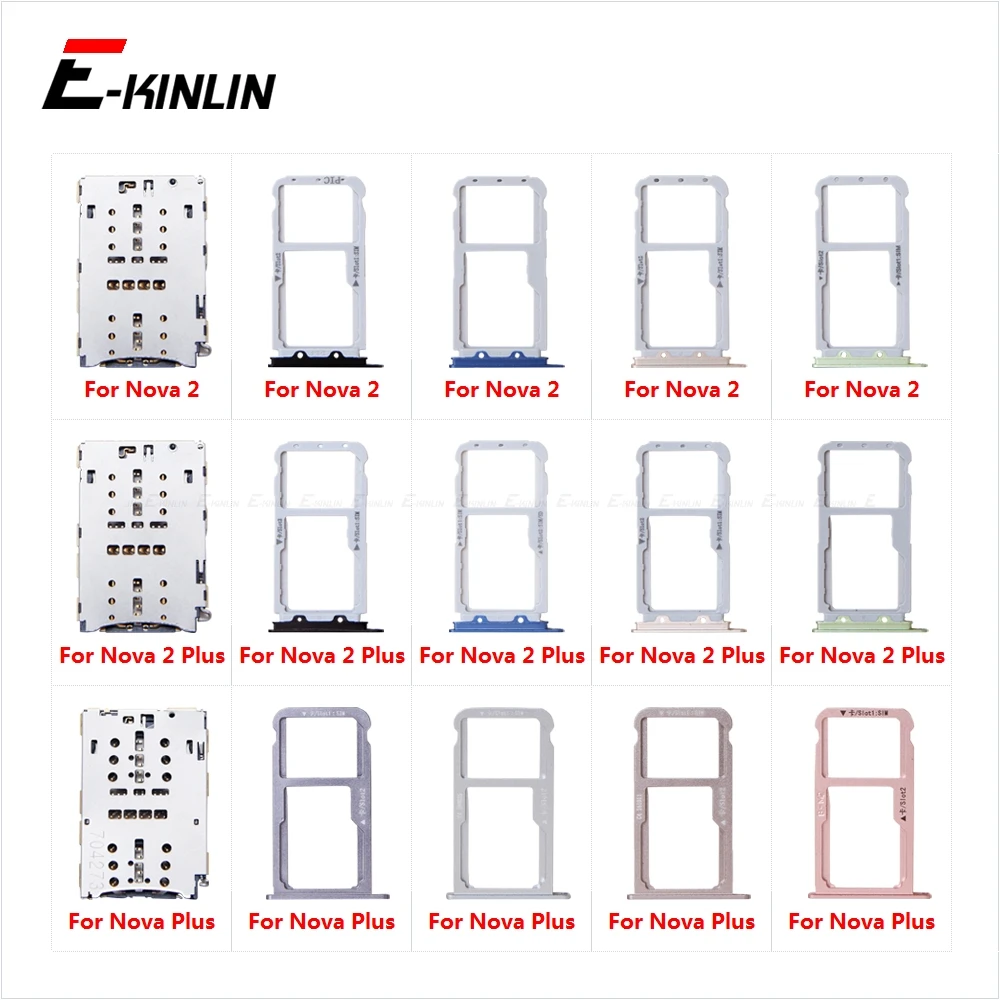 Micro SD Holder Connector Slot Container Sim Card Tray Socket Adapter Reader For HuaWei Nova 2 Plus PIC-AL00 BAC-AL00 L03 L23